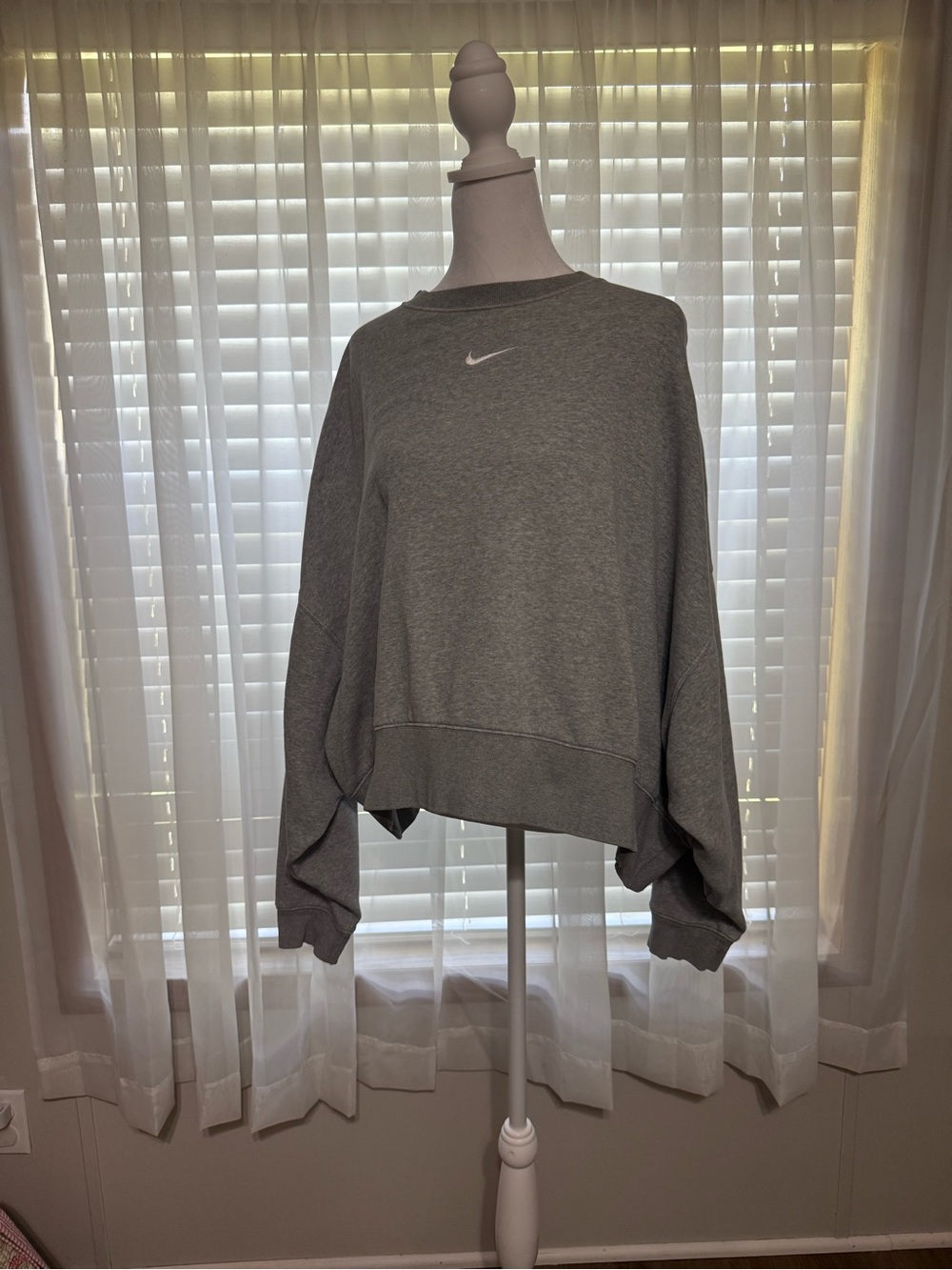 Nike Gray Pullover Sweatshirt with White Swoosh